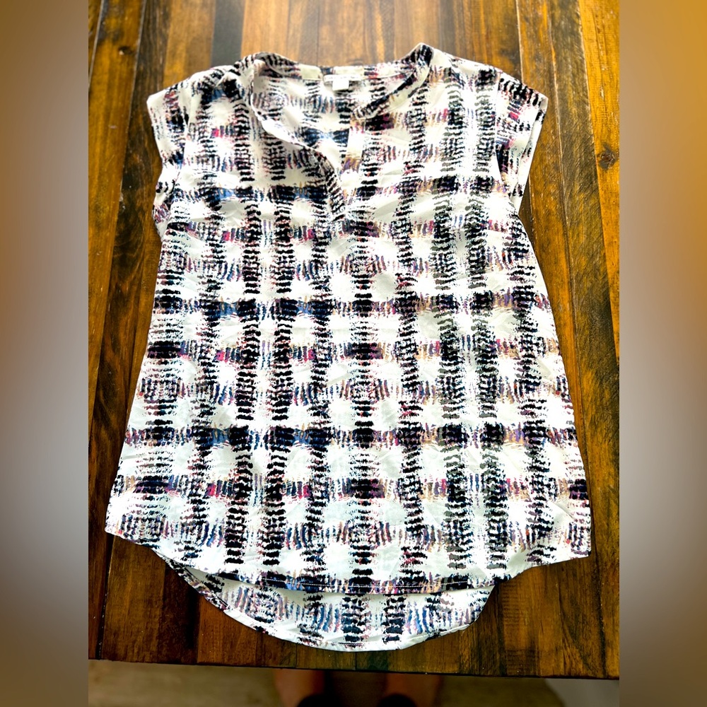 Dalia Collection Sleeveless Blouse Eclectic Print Size S NWOT